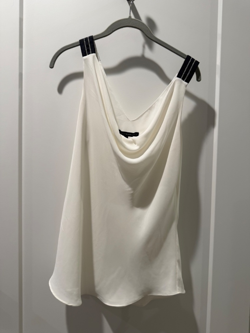 White House Black Market White Tank Sleeveless Top Drape Neck Medium